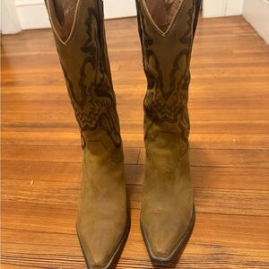Brown Western Cowboy Boots- Anthropologie